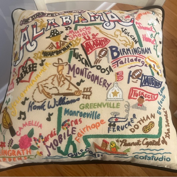 Alabama Embroidered Accent Pillow - Picture 2 of 3
